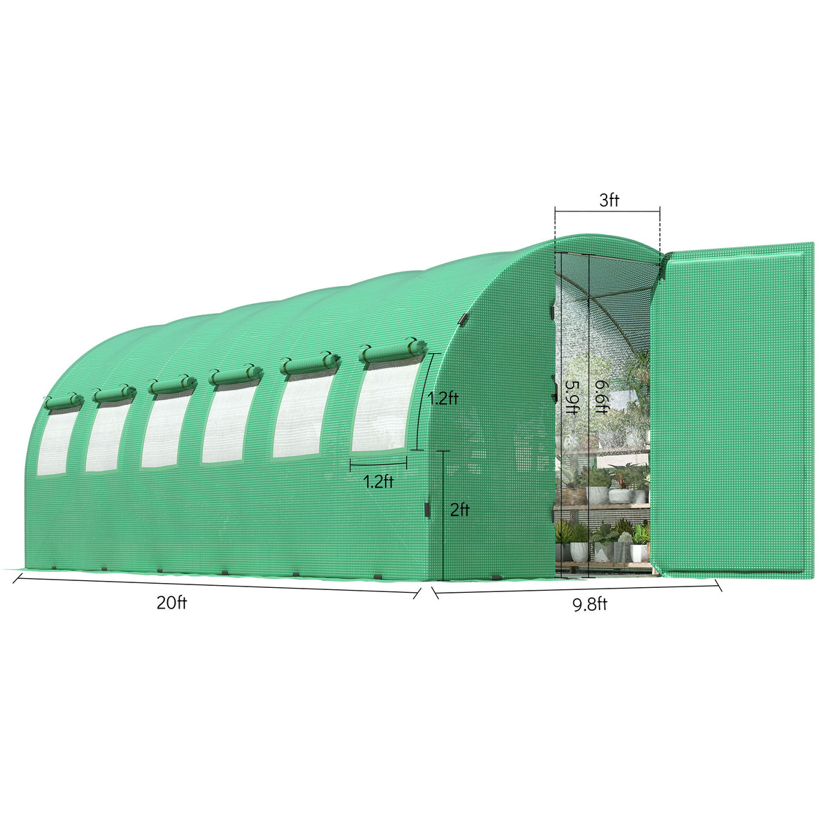 Everglade High Tunnel Greenhouse -20x10x7FT
