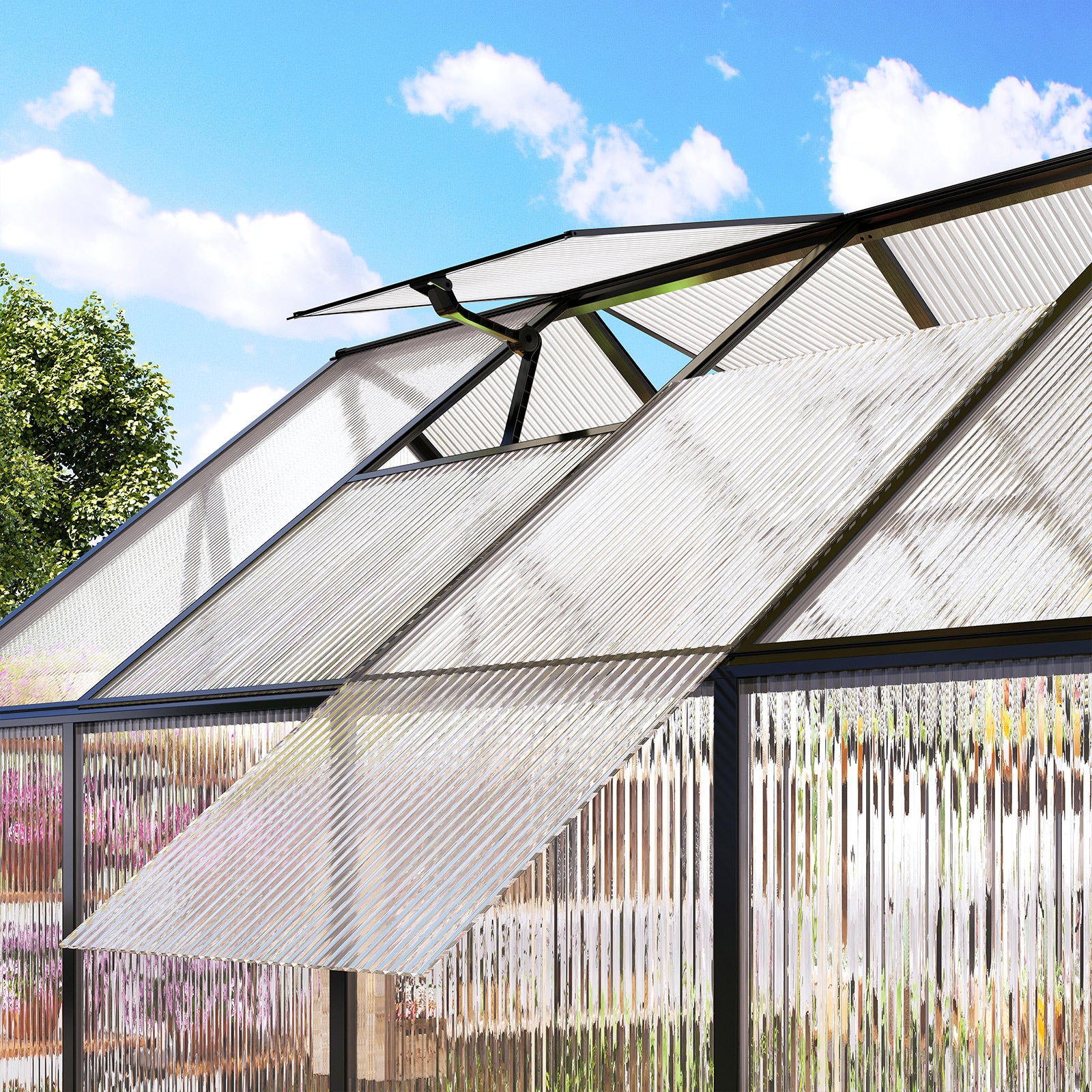 Verda Polycarbonate Greenhouse - 7.7x7.7x7.0 FT