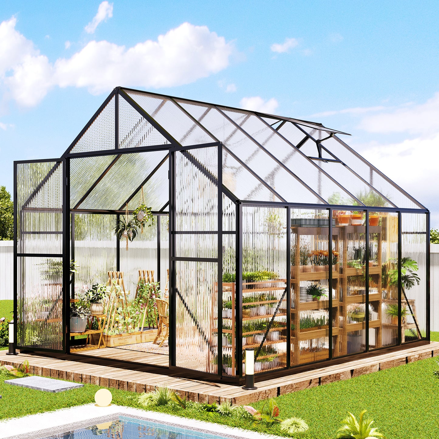 Verda Polycarbonate Greenhouse - 7.7x9.2x7.0 FT