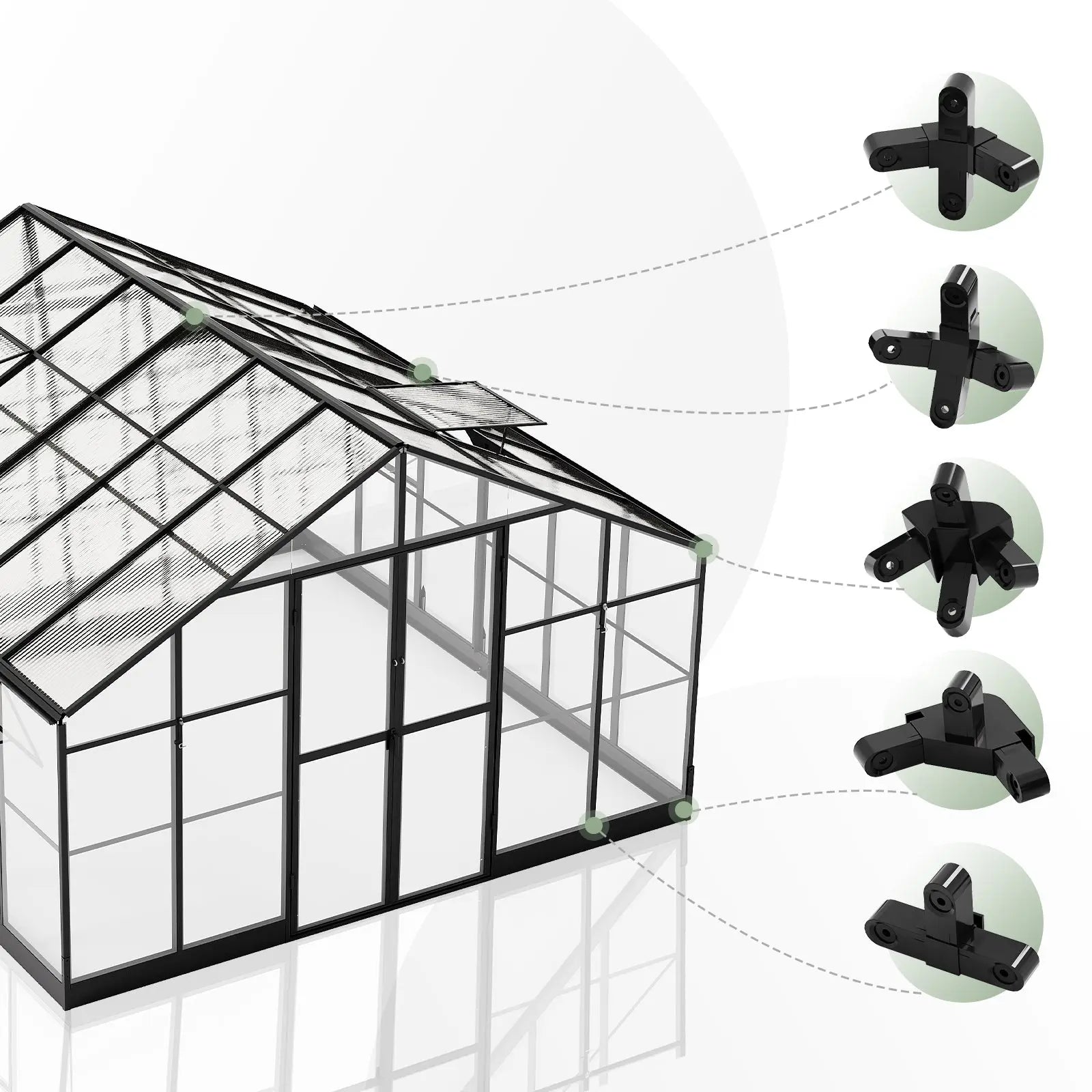6mm PC Panels+Clear Unbroken PC Panels / Black