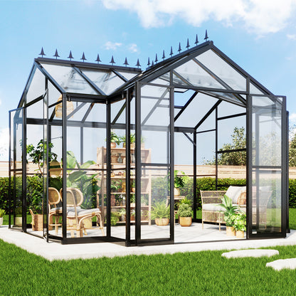 Sunlit Greenhouse with Quick Connector Amerlife 12x10x8 FT