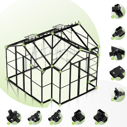 Sunlit Greenhouse with Quick Connector Amerlife 12x10x8 FT