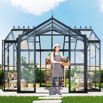 Sunlit Greenhouse with Quick Connector Amerlife 12x10x8 FT