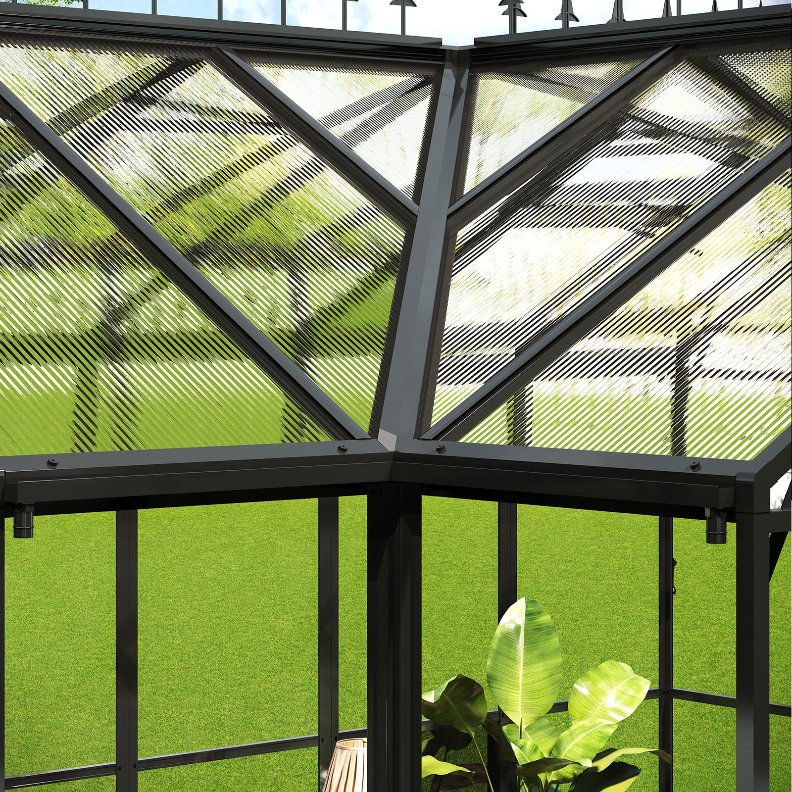 Sunlit Greenhouse with Quick Connector Amerlife 12x10x8 FT