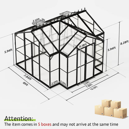 Sunlit Greenhouse with Quick Connector Amerlife 12x10x8 FT