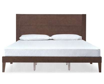 Fremont Wood Platform Bed King size Dark Walnut