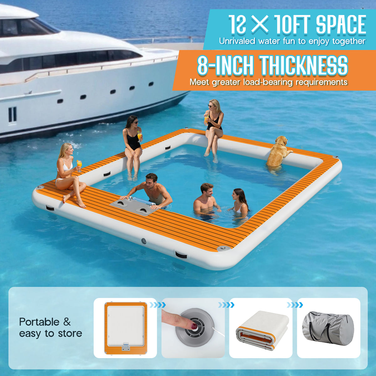 Prep Inflatable Sea Pool Platform -10x12FT