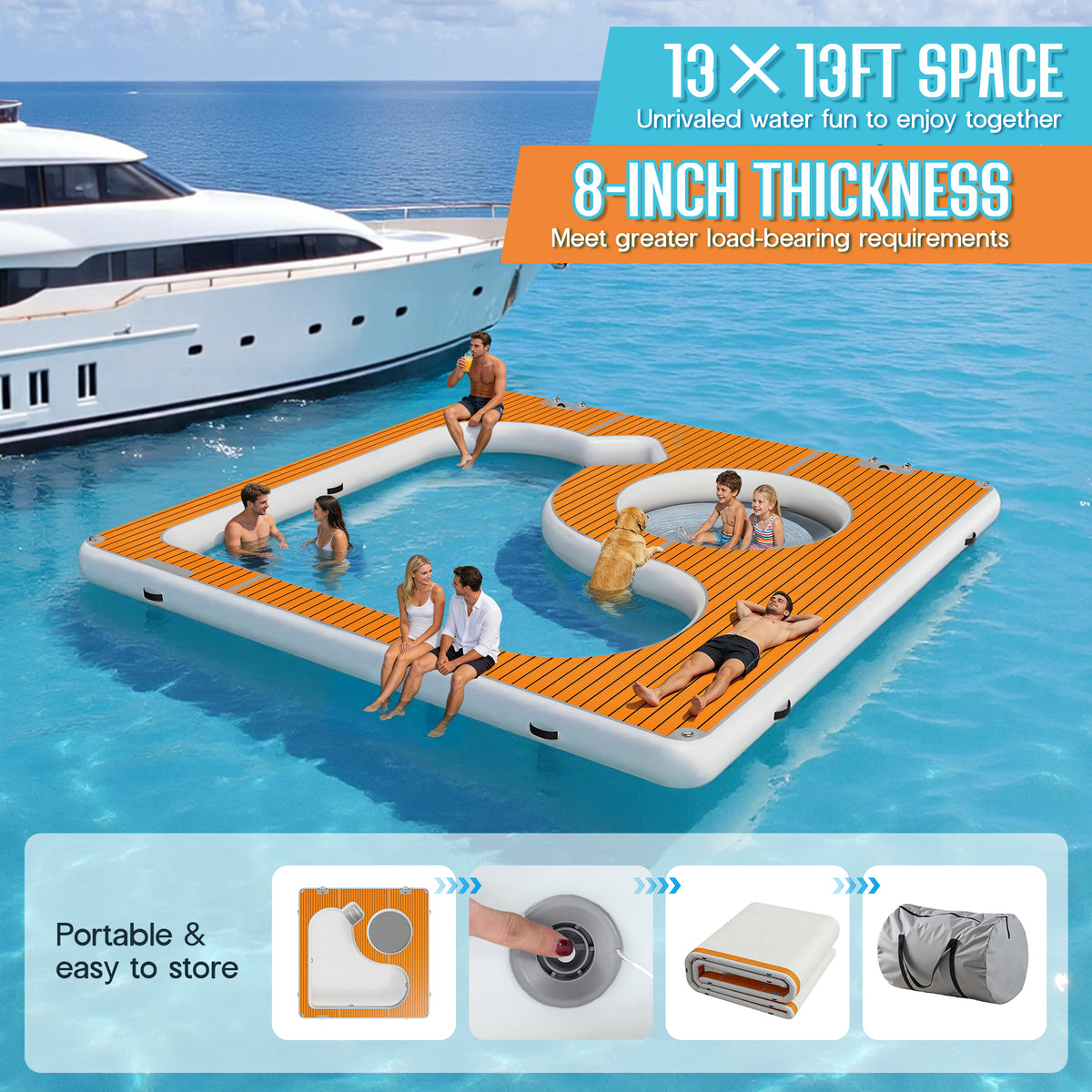 Prep Inflatable Sea Pool Platform -13x13FT