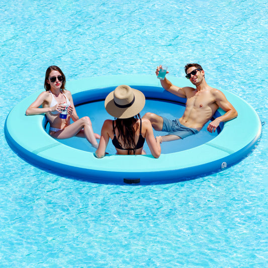 Nixie Inflatable Water Hammock -8*8FT / Circle / Mint Green+Blue