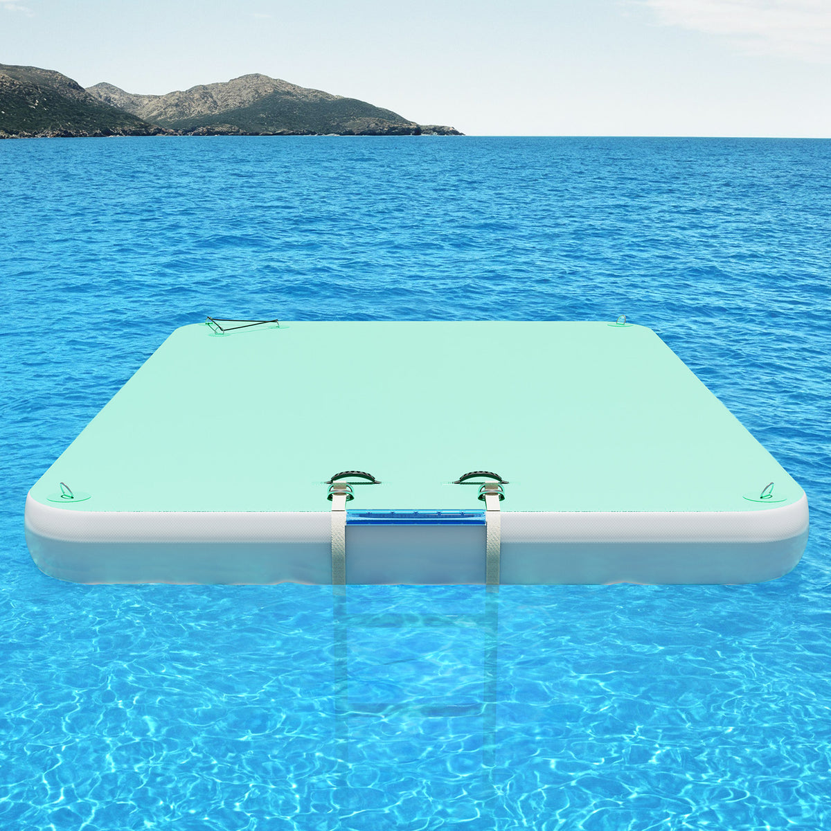Ploov Inflatable Floating Dock - Regular / 10x6 FT / Green