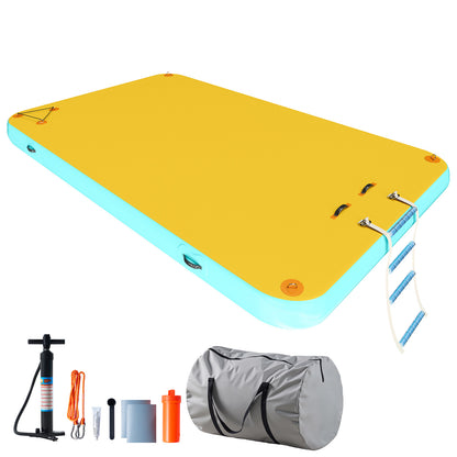 Ploov Inflatable Floating Dock - Regular / 10x6 FT / Yellow