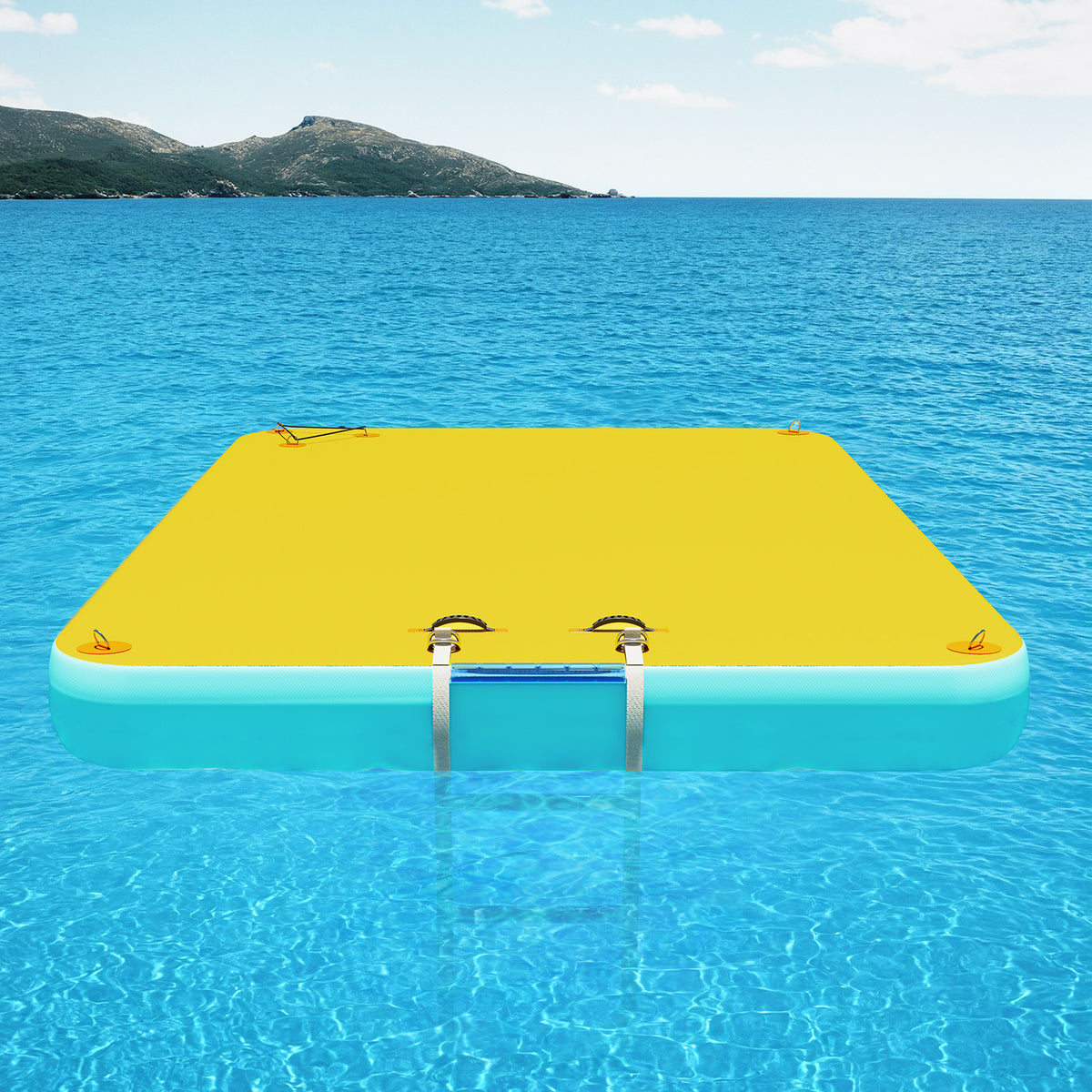 Ploov Inflatable Floating Dock - Regular / 10x6 FT / Yellow