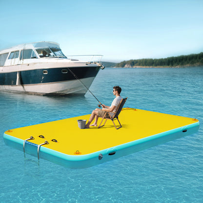 Ploov Inflatable Floating Dock - Regular / 10x6 FT / Yellow
