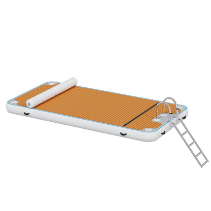 Ploov Inflatable Floating Dock - EVA Surface / 12x6 FT / Brown