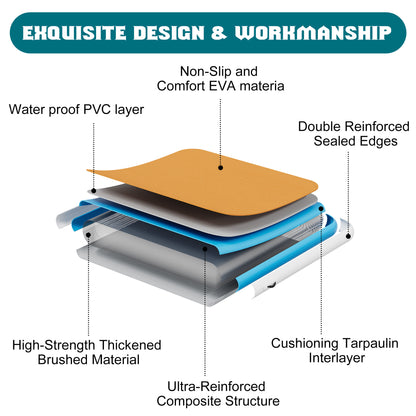 Ploov Inflatable Floating Dock - EVA Surface / 7x7 FT / Brown