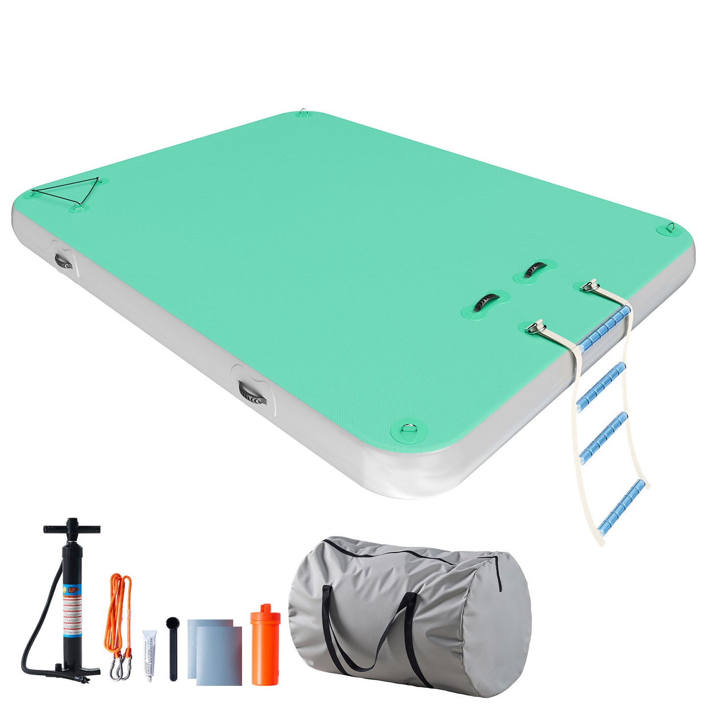 Ploov Inflatable Floating Dock - Regular / 8x6 FT / Green