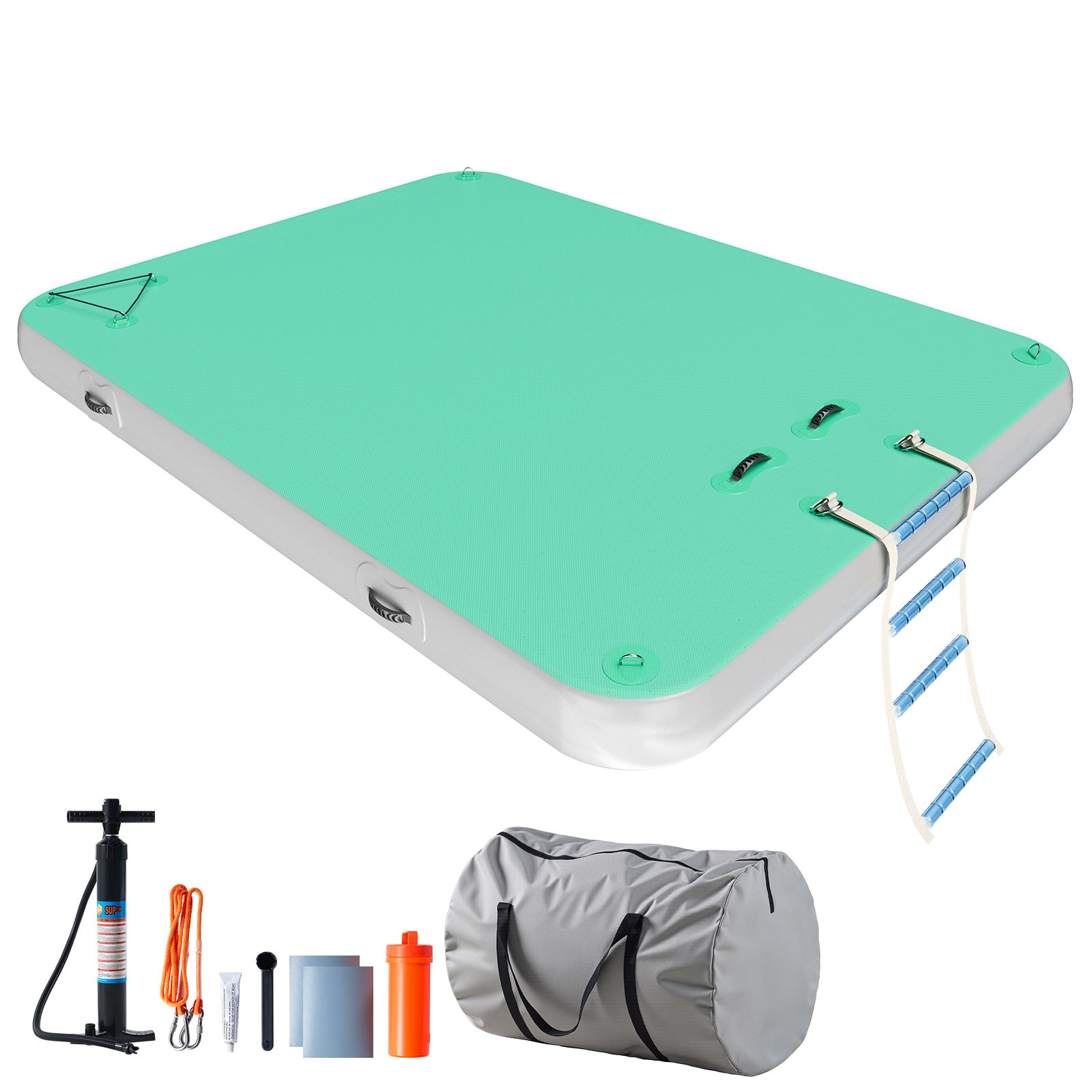 Ploov Inflatable Floating Dock - Regular / 8x6 FT / Green