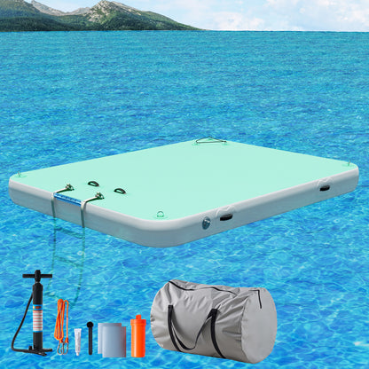 Ploov Inflatable Floating Dock - Regular / 8x6 FT / Green