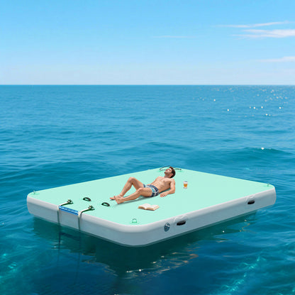 Ploov Inflatable Floating Dock - Regular / 8x6 FT / Green