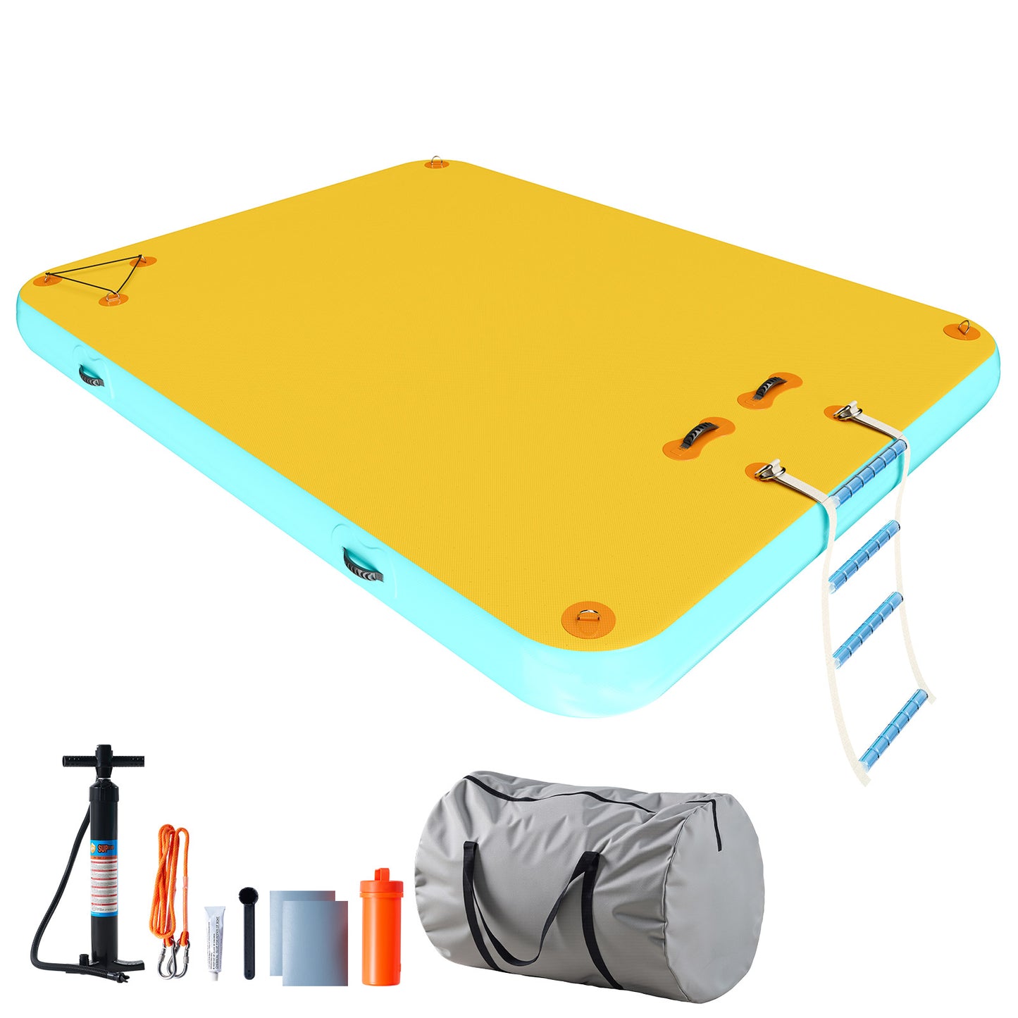 Ploov Inflatable Floating Dock - Regular / 8x6 FT / Yellow