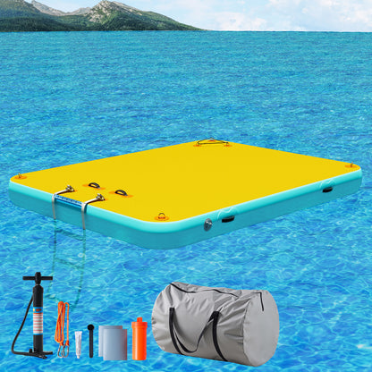 Ploov Inflatable Floating Dock - Regular / 8x6 FT / Yellow