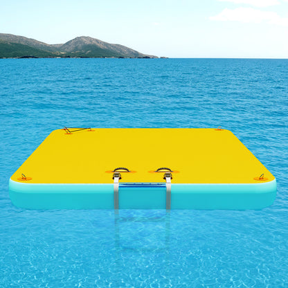 Ploov Inflatable Floating Dock - Regular / 8x6 FT / Yellow