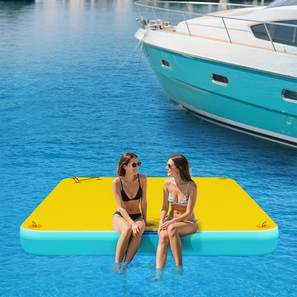 Ploov Inflatable Floating Dock - Regular / 8x6 FT / Yellow