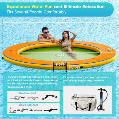 Nixie Inflatable Water Hammock-12*12FT / Circle / Orange+Green