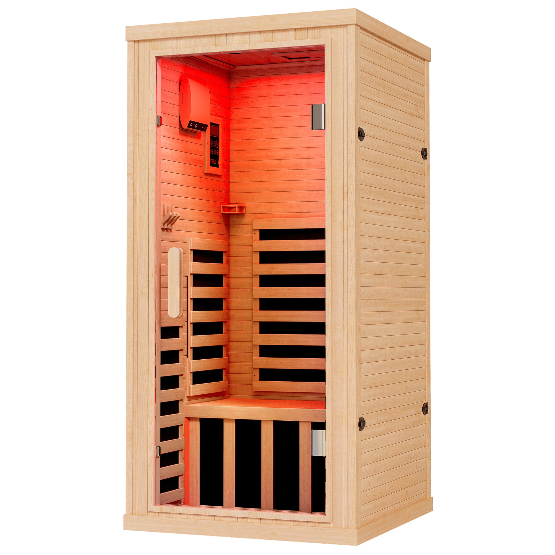 Low EMF Infrared Saunas for Home Amerlife 1-Person 32.3*32.3*66.1 Inch 