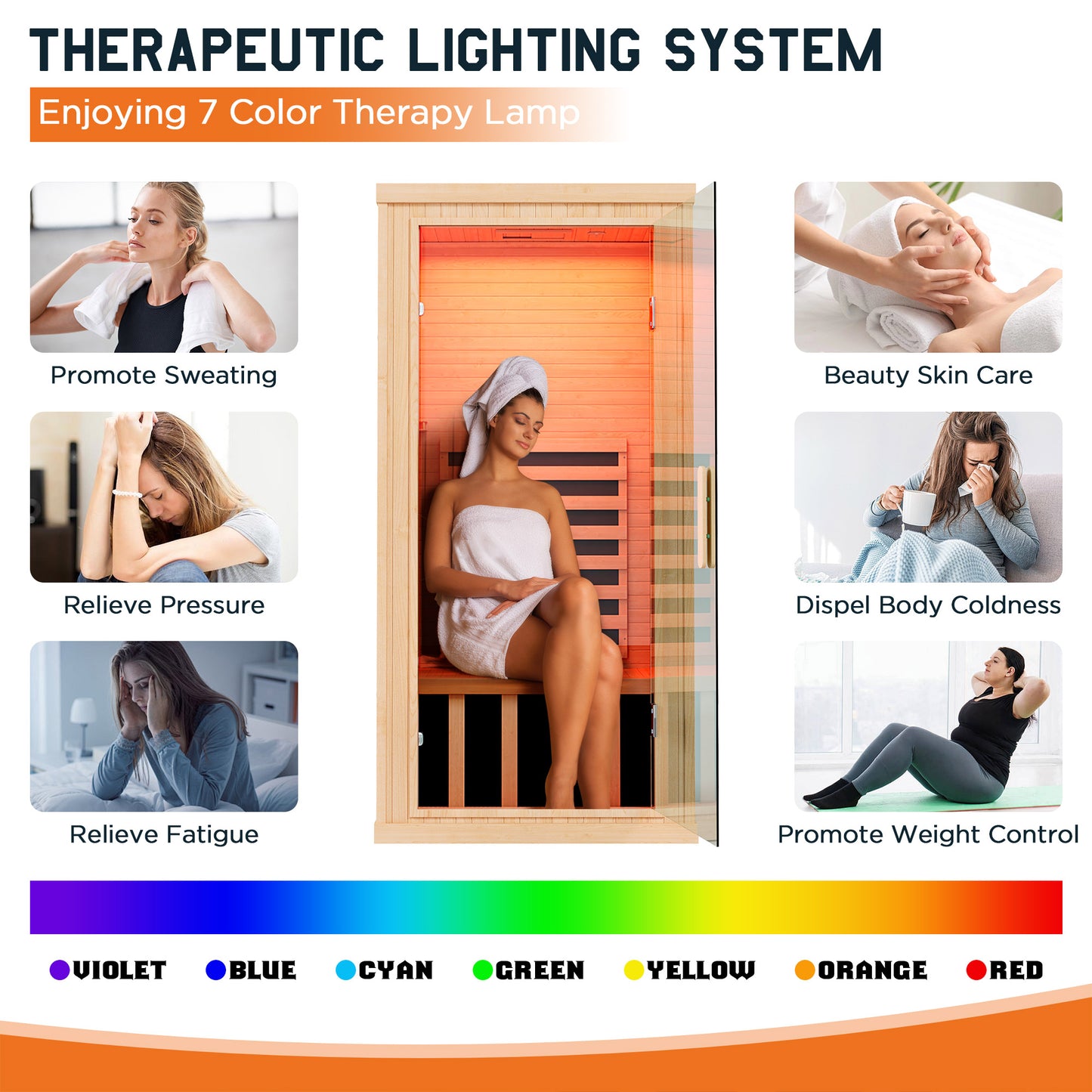 Low EMF Infrared Saunas for Home Amerlife 1-Person 32.3*32.3*66.1 Inch 