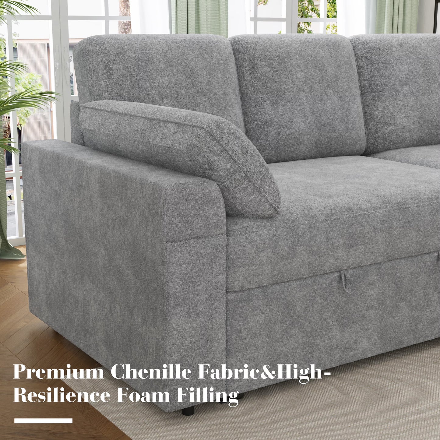 Flush Sectional Sofa Amerlife Grey