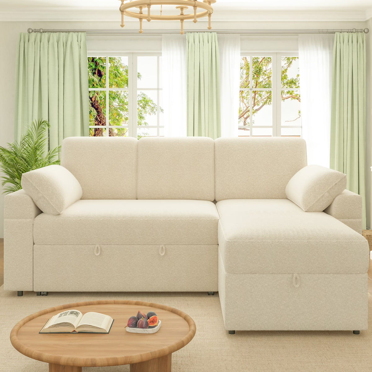 Flush Sectional Sofa Amerlife Beige