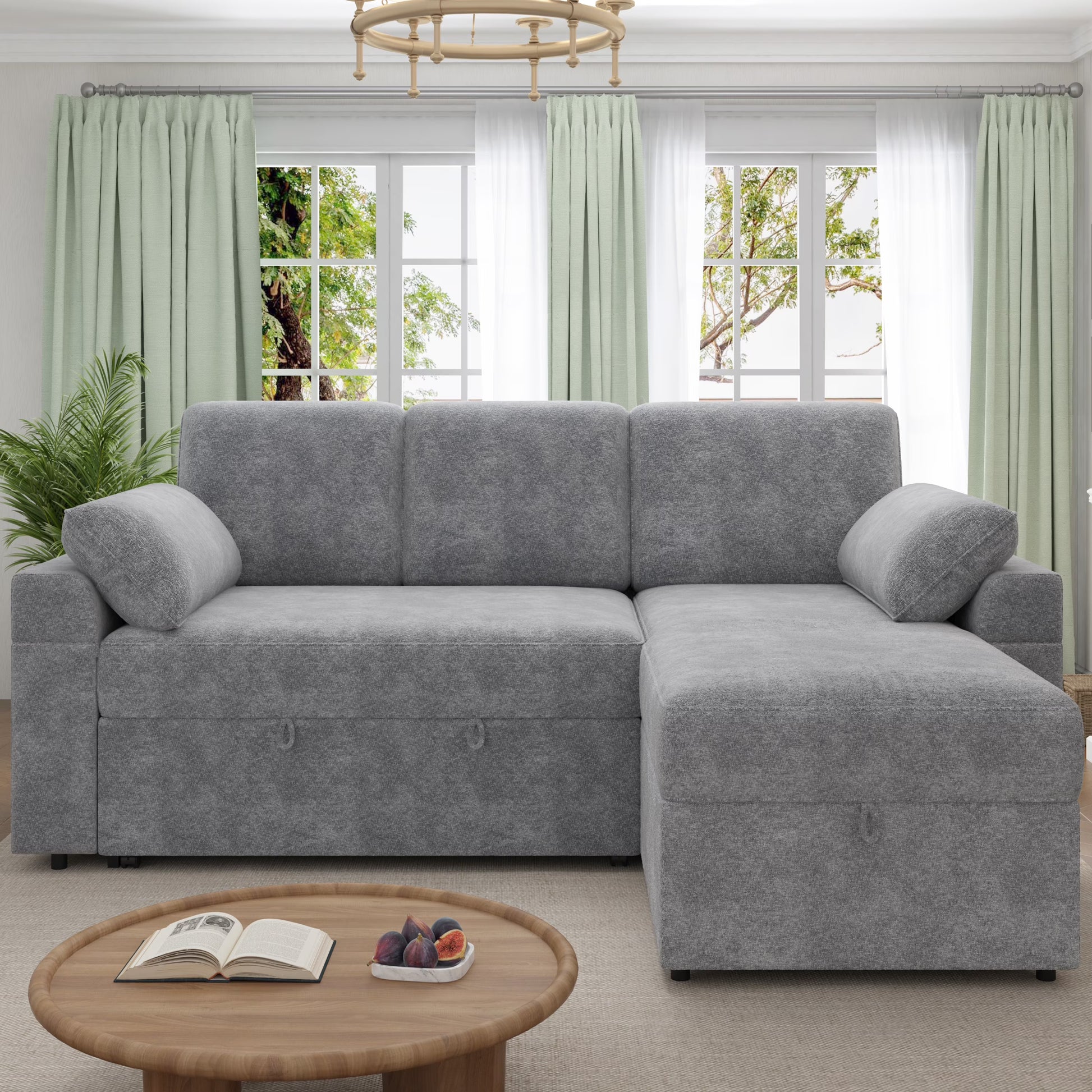Flush Sectional Sofa Amerlife Grey