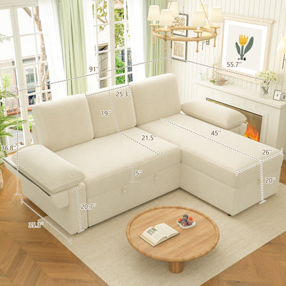 Flush Sectional Sofa Amerlife Beige