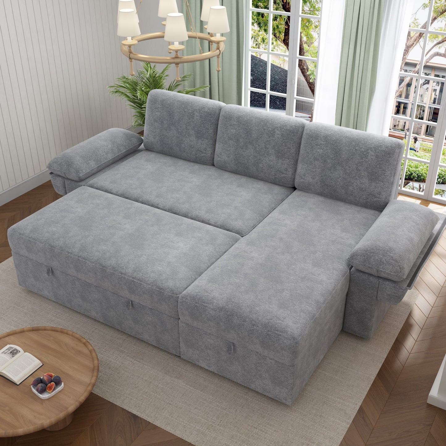 Flush Sectional Sofa Amerlife Grey
