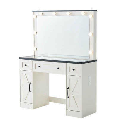 Ciren 43" Makeup Vanity-Antique White