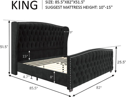 McCarthy King Bed Frame Amerlife Black