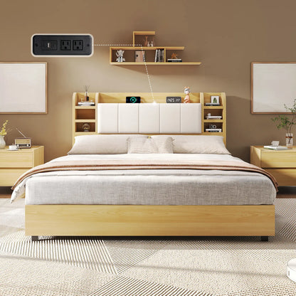 Merritt Wooden Storage Bed Frame -Queen / Maple