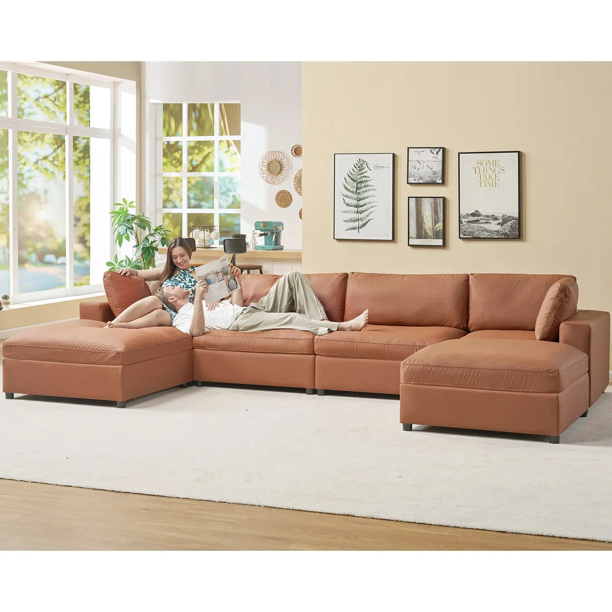 6 Seats U-Shape / Brown