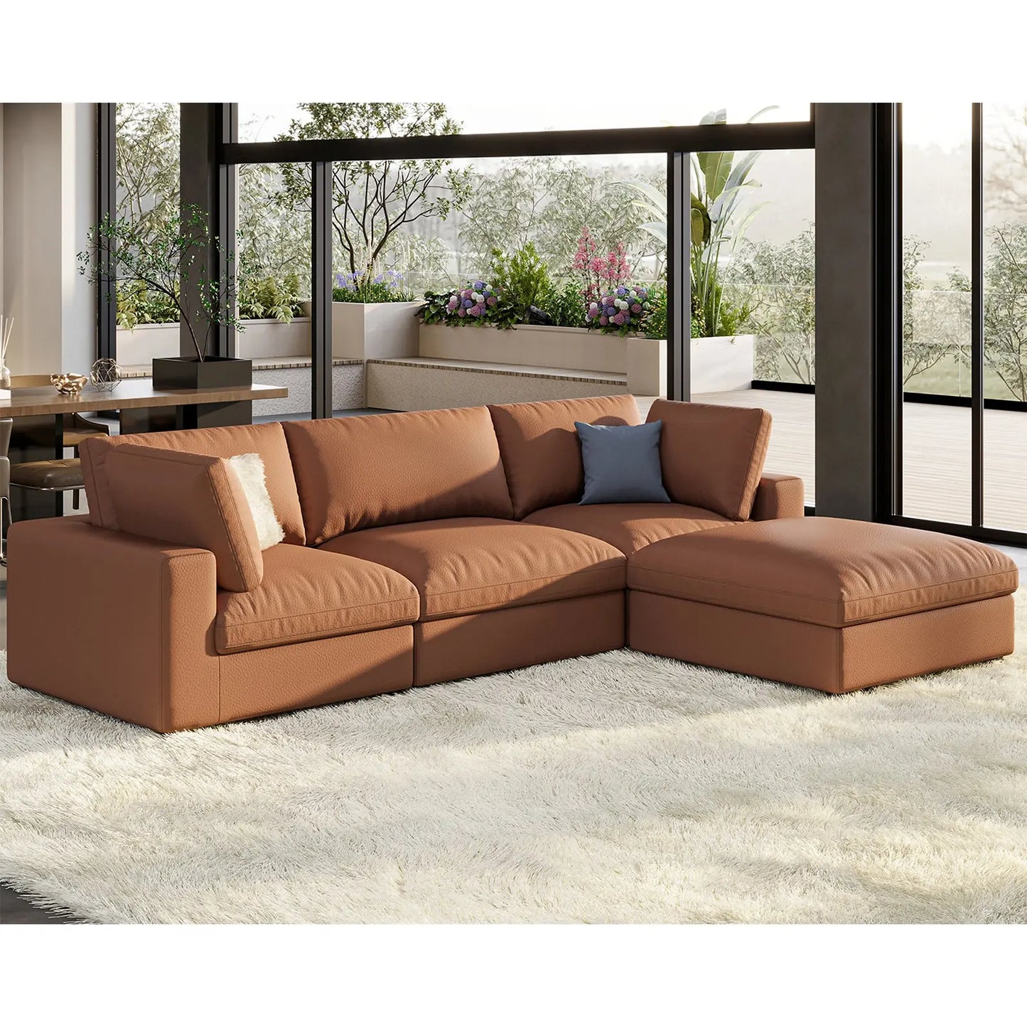 4 Seats L-Shape / Brown
