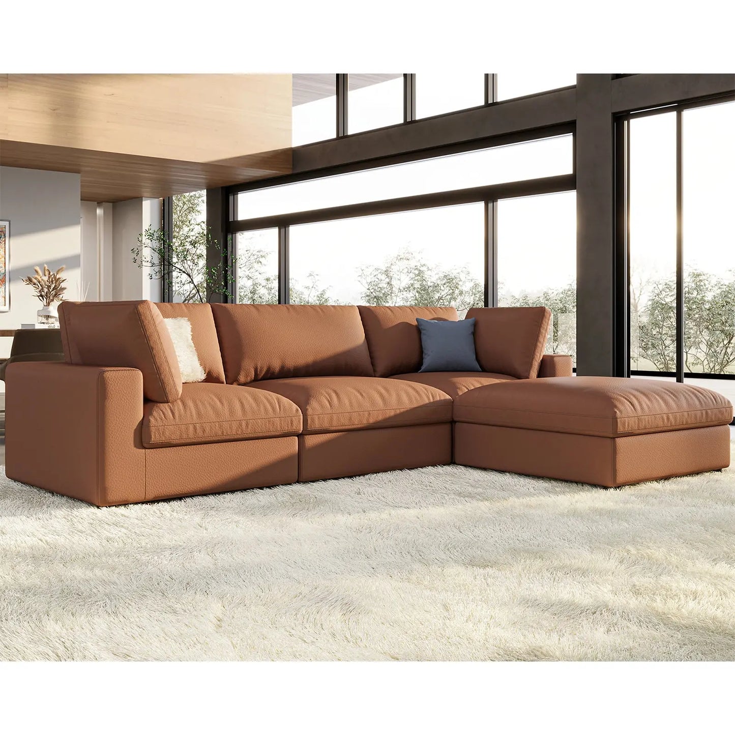 4 Seats L-Shape / Brown