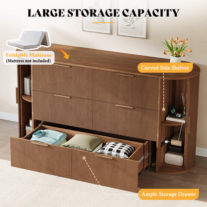 Fluturo Storage Murphy Bed Amerlife Queen / Brown