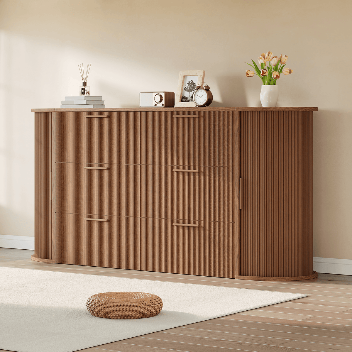 Fluturo Storage Murphy Bed Cabinet Amerlife Queen / Brown
