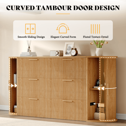 Fluturo Storage Murphy Bed Amerlife Queen / Natural Oak
