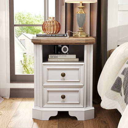 Somer Nightstand Bevel Shape - Pair / Antique White