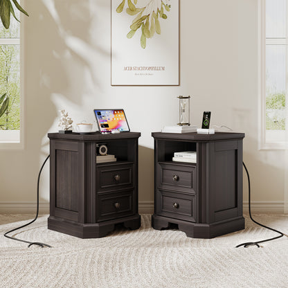 Somer Nightstand Bevel Shape - Pair / Golden Brown
