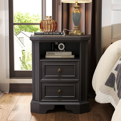 Somer Nightstand Bevel Shape - Pair / Golden Brown