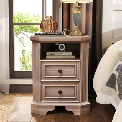 Somer Nightstand Bevel Shape - Pair / Grey Walnut