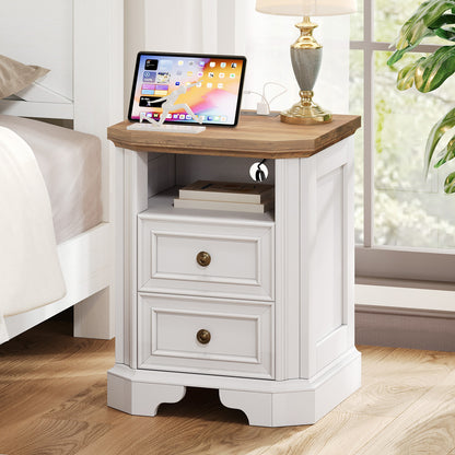 Somer Nightstand Bevel Shape - Single / Antique White