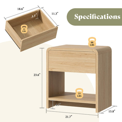 Orbia Nightstand Set with Drawer - Light_Oak